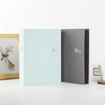 Nakabayashi仲林插袋式布艺相册160张6寸/80张7寸混装 小容量影集/家庭相薄照片书 灰色 NBPK-KG160-GY