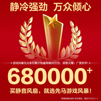 先马（SAMA）游戏风暴黑框红叶 12cm机箱风扇散热 9扇叶/5V低电压启动/安静低噪音/小3Pin+大D(4Pin)双接口