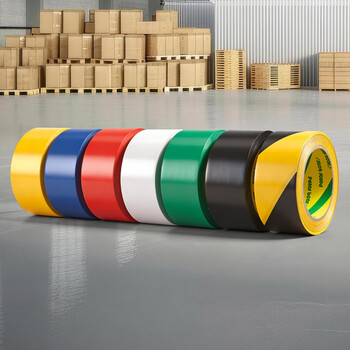 北极熊（Polar bear）A+系列 加厚PVC白色安全警示胶带 防台风防水地标线警戒带48mm*33m 1卷工厂地面5S定位 PVC-483W