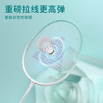 匹克羽毛球拍儿童成人比赛训练超轻耐打双拍合金套装 粉绿
