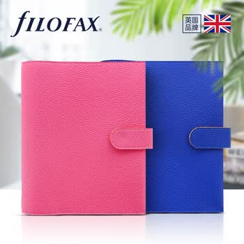 Filofax笔记本英国进口高档活页手帐软皮面简约商务办公会议记录日程礼品礼盒装POP A6蓝莓色029401伴手礼