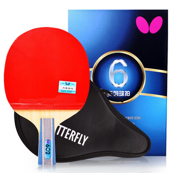 蝴蝶六星级乒乓球拍直拍双面反胶专业比赛单拍602内含拍套