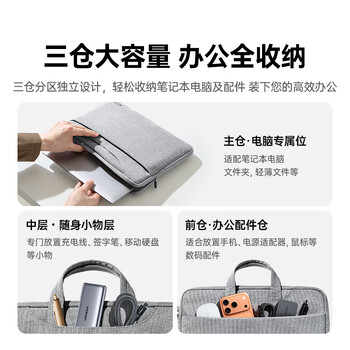 绿联电脑包手提16英寸笔记本包适用苹果Macbook华为小米联想大容量