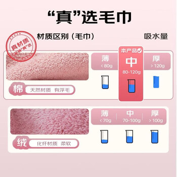 洁丽雅3A级抗菌纯棉方巾4条素色儿童男女家用擦脸洗脸小面巾34*34cm运动