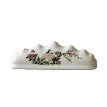 梅林笔庄笔搁陶瓷文房四宝用品书法国画景德镇陶瓷器摆件练习书画用具镇纸镇尺学生成人桌面小摆件
