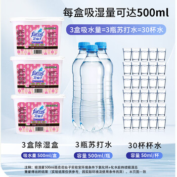 花仙子（Farcent）除湿盒237g*8盒玫瑰香  干燥剂除湿剂衣柜鞋柜房间防潮剂吸湿盒