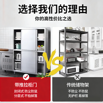 中伟（ZHONGWEI）201不锈钢储物柜商用碗柜家用厨房保洁柜食品橱收纳柜可定制