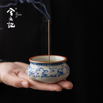 三足青花香炉价格报价行情- 京东