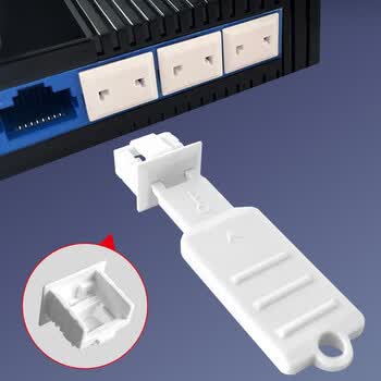 索厉网口锁 可拆卸网口塞/RJ45端口锁/电脑交换机工控机/下单备注颜色500个+20把钥匙【厂家直发】