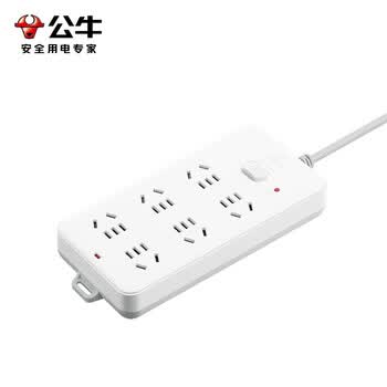 公牛（BULL）插座/插线板/插排/排插/接线板/拖线板 6位总控全长3米 GN-109K