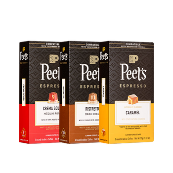 Peet's Coffee皮爷peets胶囊咖啡3盒30颗混装（焦糖*1+醇黑奶香*1+精粹浓缩*1）