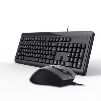 双飞燕（A4TECH）KB-N9000 104键 有线键鼠套装 有线键盘鼠标套装电脑键盘鼠标有线办公 黑色 P口键盘+U口鼠标 有线
