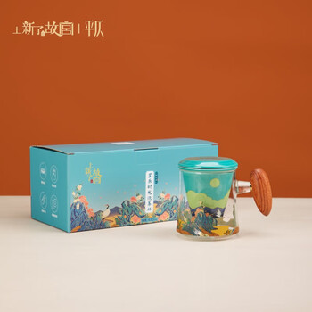 平仄故宫文创瓷杯带盖玻璃茶水分离杯高颜值礼物送礼御花园彩盒无杯垫