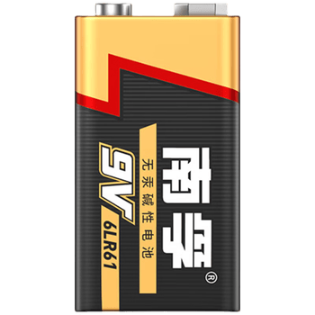 南孚 9V碱性电池 方形持久耐用安全防漏适用万用表遥控玩具烟雾报警器麦克风对讲机等 6LR61 1粒/卡
