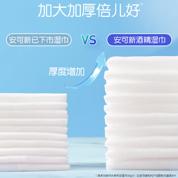 安可新75％酒精湿巾80抽*5包 大包囤货装 清洁杀菌率99％ 湿纸巾