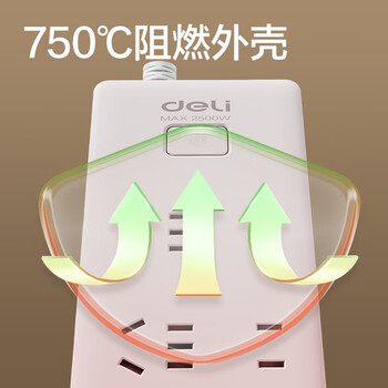 得力(deli)3C认证国标安全插座/插排/插线板/接线板/排插/拖线板 总控开关 儿童保护门 6位5米 18257 得力(deli)3C认证国标安全插座/插排/插线板/接线板/排插/拖线板 总控开关 儿童保护门 6位5米 18257