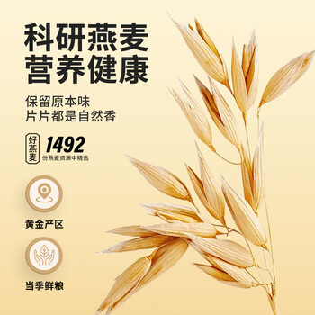 世壮燕麦保健片300g*4 中国农科院燕麦片即食纯麦片年货早餐冲饮谷物