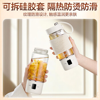 宝威玛（BVGMAV）便携烧水杯养生杯高硼硅玻璃电热水壶纯钛茶仓户外恒温泡奶杯