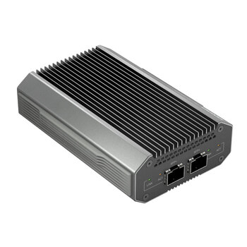 威联通（QNAP）QNA-UC10G2SF网络转换器USB4Type-C转10GbE SFP+万兆光口兼容USB4和雷电3/4端口 万兆 光口转换器