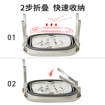 SP SAUCE泡脚桶可折叠泡脚盆便携式塑料洗脚盆家用按摩洗脚桶15L