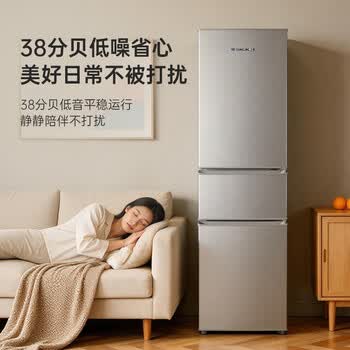 上菱200升三门家用冰箱小户型出租房用三开门小型家用3-4人二级能效大容量BMM200L