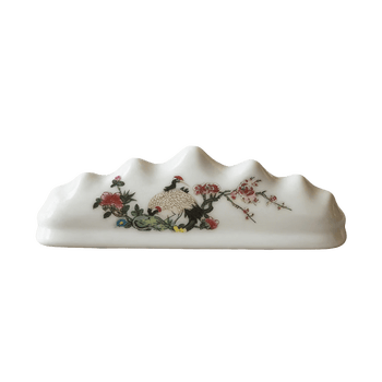 梅林笔庄笔搁陶瓷文房四宝用品书法国画景德镇陶瓷器摆件练习书画用具镇纸镇尺学生成人桌面小摆件