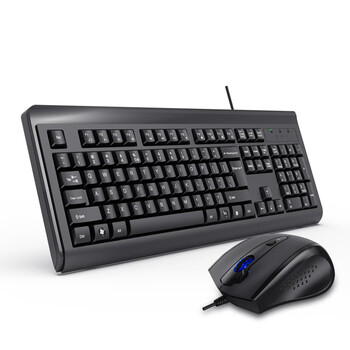 双飞燕（A4TECH）KB-N9000 104键 有线键鼠套装 有线键盘鼠标套装电脑键盘鼠标有线办公 黑色 P口键盘+U口鼠标 有线