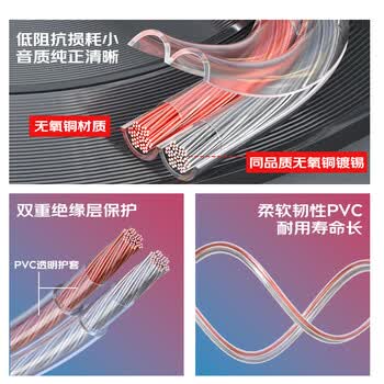 HAILE海乐 音频线 音响线 音箱线 喇叭线 发烧级 增强型屏蔽抗干扰 纯铜200芯 25米HT-YXX20025