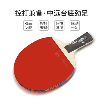 银河 乒乓球拍横拍碳素底板 10星兵乓球拍10B长柄附拍套