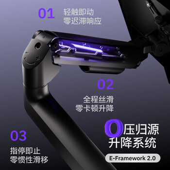Brateck北弧 显示器支架 机械臂 电脑支架桌面夹式底座 屏幕升降悬空增高架17-32吋E360二代 E350升级