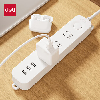 得力(deli)智能分流USB插座/插排/插线板/排插/插板/拖线板 3USB接口+3孔 总控1.8米 LU9070(1.8) 得力(deli)智能分流USB插座/插排/插线板/排插/插板/拖线板 3USB接口+3孔 总控1.8米 LU9070(1.8)