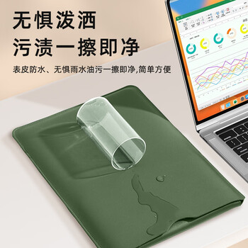 JPLAYER笔记本电脑内胆包适用于联想华为苹果macbook14-15英寸简约轻薄皮质电脑保护包 墨绿 JPLAYER笔记本电脑内胆包适用于联想华为苹果macbook14-15英寸简约轻薄皮质电脑保护包 墨绿