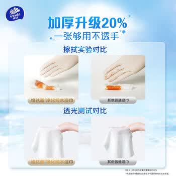 维达（Vinda）超净化纯水湿巾80片*8包 家庭囤货湿巾大包湿纸巾 新旧包装随机