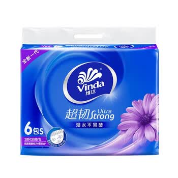 维达（Vinda）【特价】超韧3层抽取式纸面巾(S码)130抽*6包V2239+手帕纸巾2包