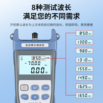 HAILE海乐 光功率计高精度光纤光衰测试仪 测量范围-50～+26(含电池、手提包)1台 HJ-8502