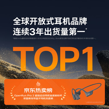 韶音（SHOKZ）OpenRun Pro 2骨传导耳机运动耳机跑步骑行开放式蓝牙耳机无线耳机超长续航 砂石黑