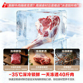 容声（Ronshen）200L单温家用冰柜小型冷柜减霜80%一级能效深冷-35℃冷藏冷冻两用BD/BC-200ZMSA