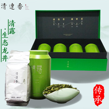 【】清露 龙井茶 小罐 100g/罐 四罐送礼盒 四罐