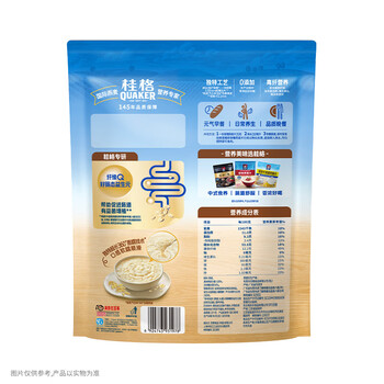 桂格（QUAKER）蒸糯即食糯燕麦片600克 营养早餐 软糯拉丝 口感细腻