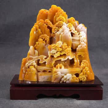 黄色石、寿山石、田黄石、置物、美しい透明感ある、1000g超え、TA503 寿山石田黄价格报价行情- 京东