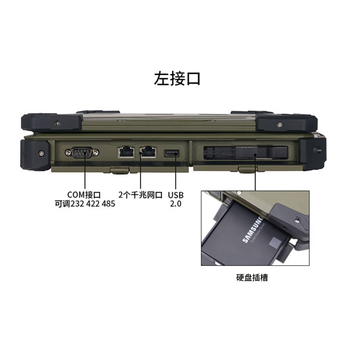 AICSHTER讯圣15.6英寸镁合金全加固军绿三防笔记本电脑AIC-K156-BG/I7-11390H四核/8G/512G/IP65/WIN10入仓