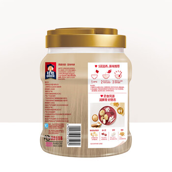 桂格（QUAKER）5润猴头菇混合燕麦片860克 添加茯苓 添加赤小豆 药食同源