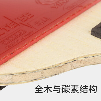 银河 乒乓球拍横拍碳素底板 10星兵乓球拍10B长柄附拍套