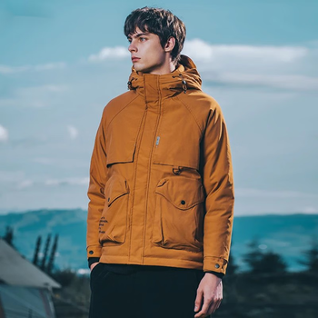 擎冬男士羽绒服冬季轻薄鸭绒男潮牌工装休闲连帽外套