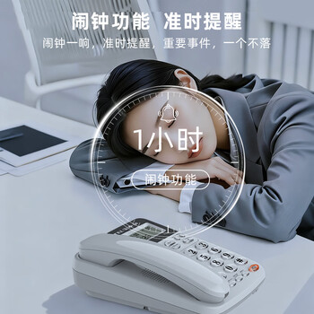 宝泰尔电话机座机 固定电话 办公家用 免提通话/支持电话交换机 固话机 酒店商务 T121 免提版灰色