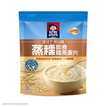 桂格（QUAKER）蒸糯即食糯燕麦片600克 营养早餐 软糯拉丝 口感细腻