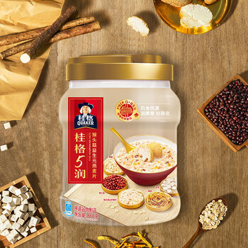 桂格（QUAKER）5润猴头菇混合燕麦片860克 添加茯苓 添加赤小豆 药食同源