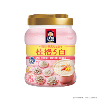 桂格（QUAKER）5白混合即食燕麦片860克 添加茯苓 添加薏苡仁 富含烟酰胺
