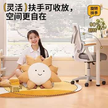 卓博电脑椅家用学习椅升降椅座椅靠背椅子BT22灰色四腿升降带腰靠