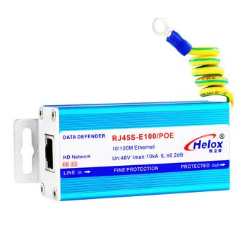 恒立信（Helox）高清百兆网POE防雷器 国标百兆网络浪涌保护器RJ45S-E100/POE
